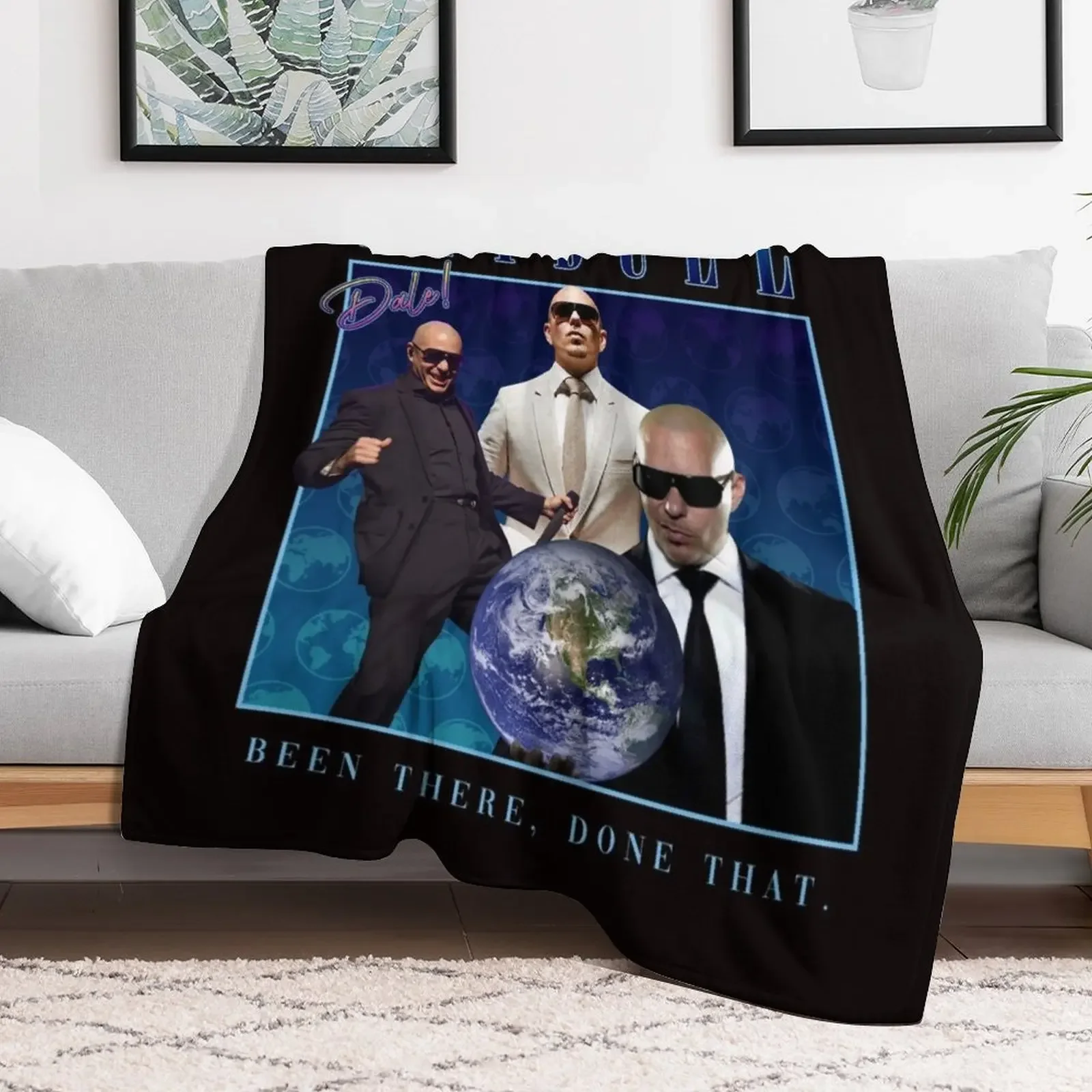 pitbull homage shirt (parody) Throw Blanket Fade Resistant Durable Throw Blanket