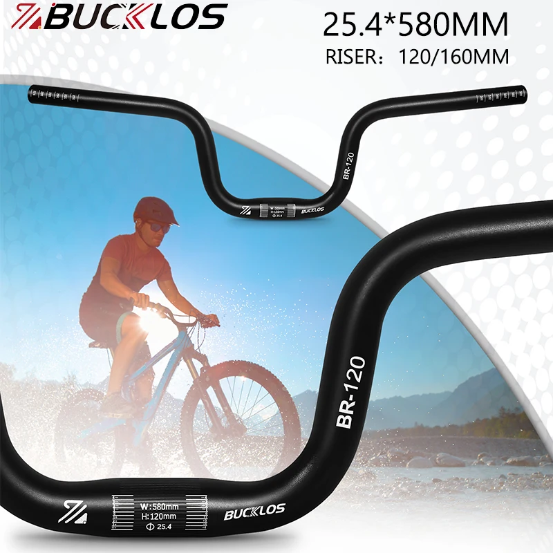 

BUCKLOS Bicycle U Shaped Handlebar 25.4mm Folding Bike Swallow Handlebar Riser 120/160mm 580mm Retro Bicycles Riser Handle Bar