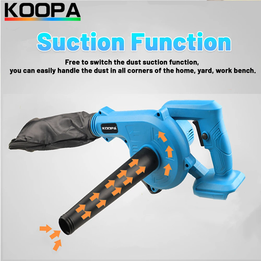 Koopa Handheld Electric Cordless Leaf Blower & Vacuum with 2.0/4.0Ah Battery & Charger,2-in-1 21V Lightweight Mini Leaf Blower