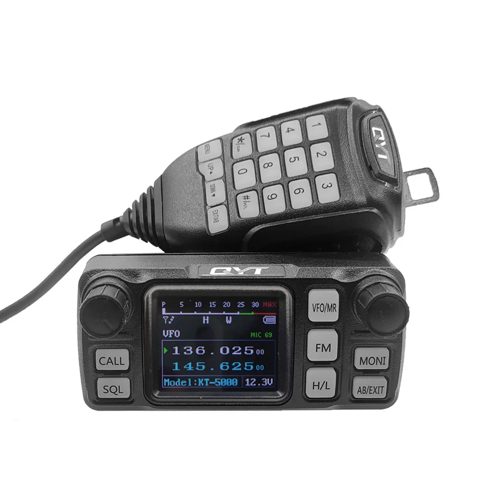 

QYT KT-5000 VHF UHF Dual Band Car Vehicle Transceiver Mini Mobile Ham Radio Car Radio Station Radio with Separable Panel