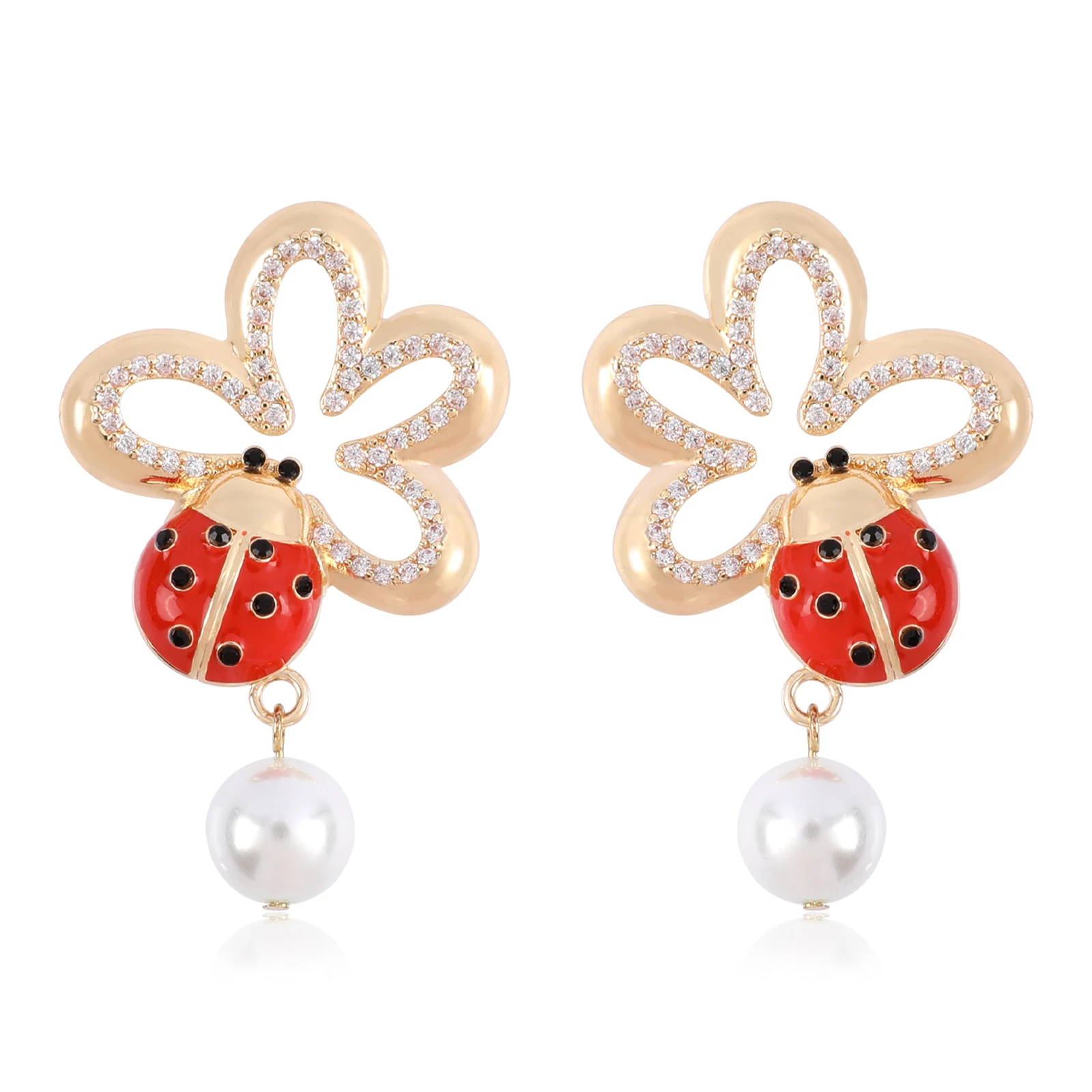 Chicgrowth Ladybug Stud Earrings Fashion Jewellery for Ladies Girls Gifts Wholesale Personalized Jewelry Stud Earrings for Women