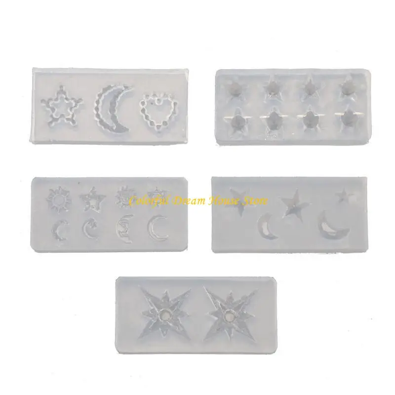 5Pcs DIY Mini Size Moon Star for Sun Resin Jewelry Fillings Resin Silicone Mold Handmade Jewelry Tools for Adult Kids