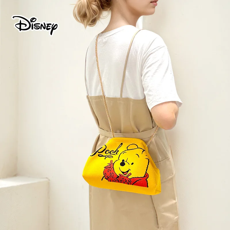 Disney Knitted Cartoon Winnie the Pooh Shoulder Crossbody Bag Clutch