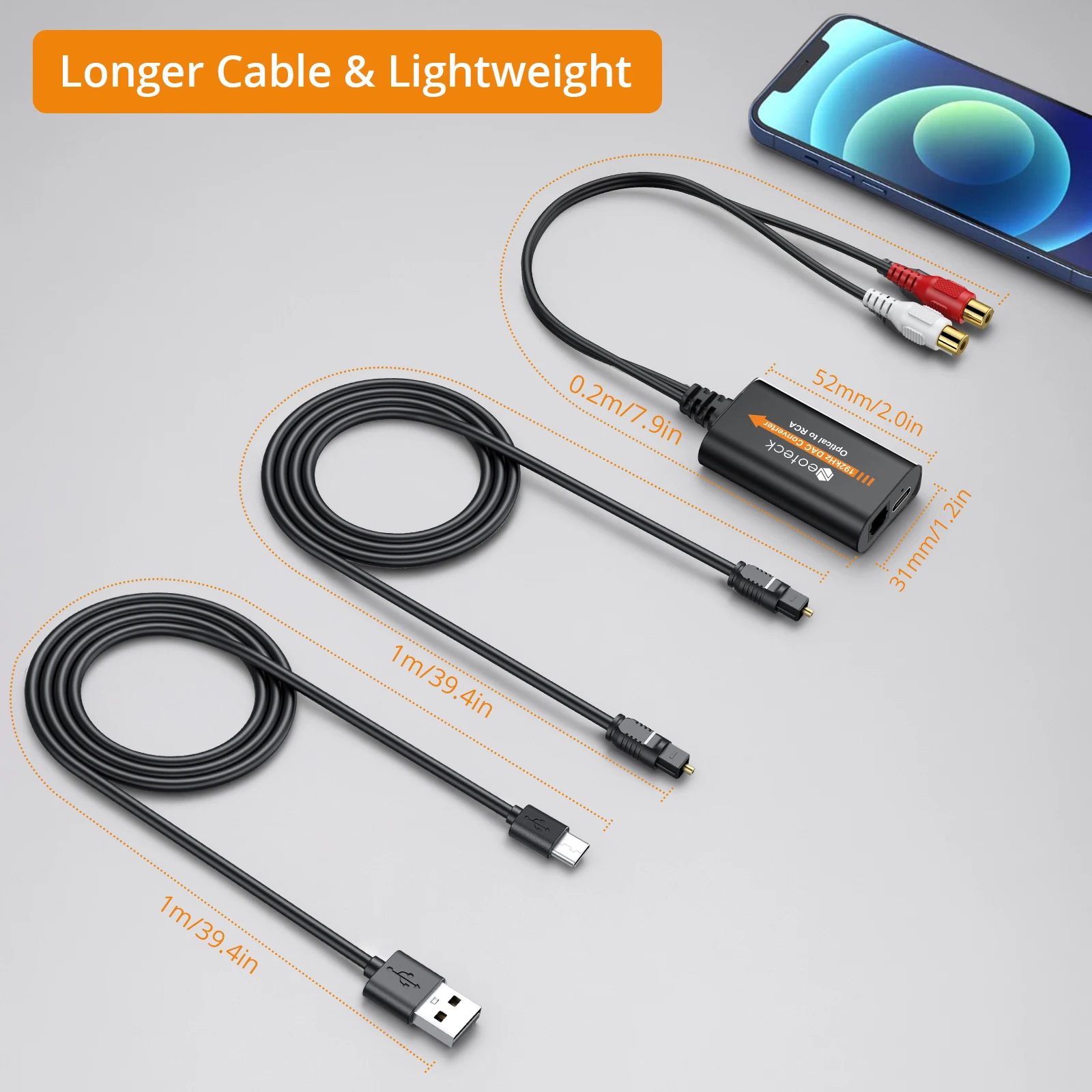 Neoteck 192kHz Digital to Analog Audio Converter SPDIF Optical Toslink To RCA Audio Adapter DAC For HD TV Set Top Box DVD