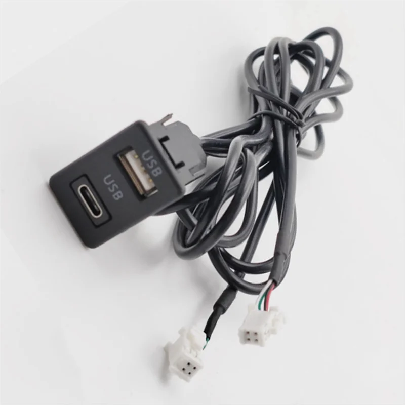 

Car Dash Mount USB+TYPE-C Port Panel Interface Extension Cable Adapter Car Dashboard Vehicle Navigation USB Socket