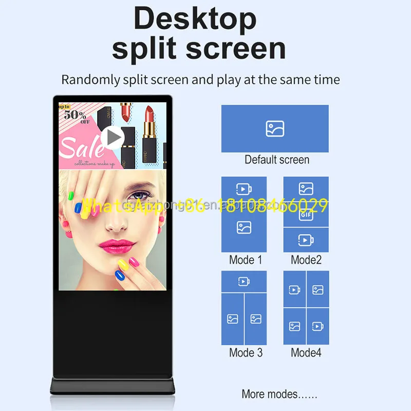 

32 85 Inch Android Digital Signage Display Screen Floor-Standing LCD Interactive Kiosk for Self-Service Business Watch