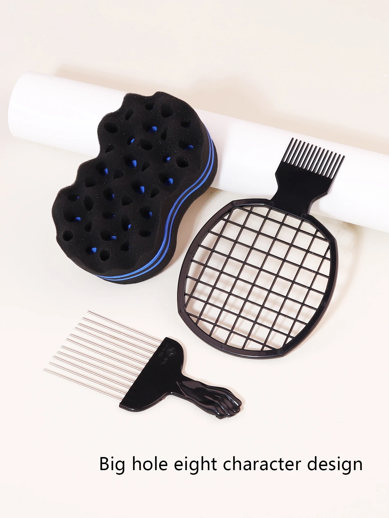 3 pieces of black metal hair salon men's dirty braids, African hair forks, combs, hair combing tools Special for real hair wigs