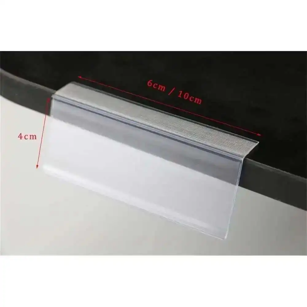 

50pcs Plastic Pvc L Data Strips Adhesive Tape Mechandise Price Tag Display Shelf Talker Sign Label Card Holder Supermarket Rack