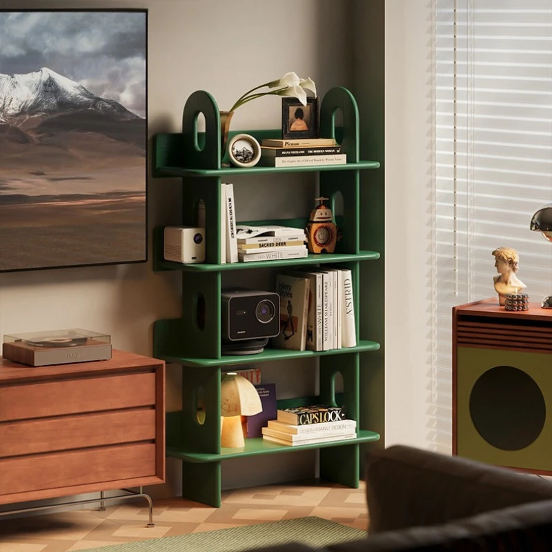 Floor-to-ceiling Solid wood bookshelf Multi-layer solid color household shelves simple storage estantería living room furniture