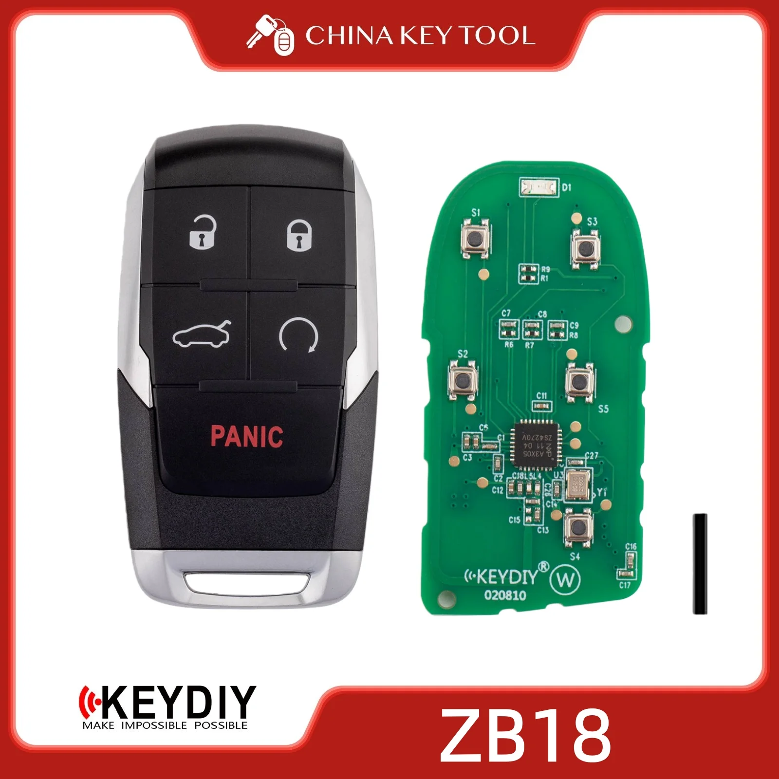 KEYDIY KD ZB18-5 Universal Smart Remote Key 4+1 Buttons Compatible with Dodge RAM Type