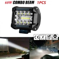 Car 60W LED Work Light 12V Spot Flood Combo Pods For SUV ATV Offroad Vehicles Trucks Boats Universal Fog Lamp