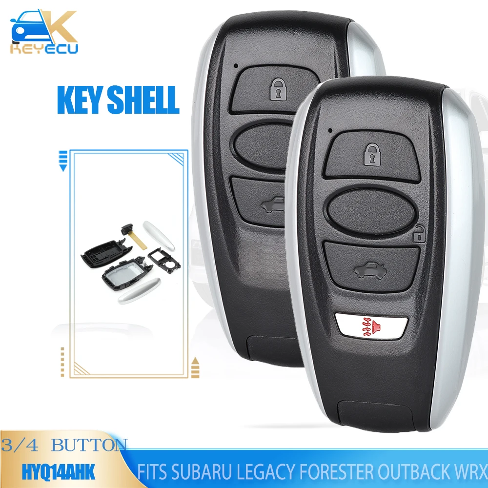 KEYECU 3/4 Button Smart Remote key Shell Case FOB Replacement for Subaru Legacy Forester Outback WRX BRZ HYQ14AHK,HYQ14AHC