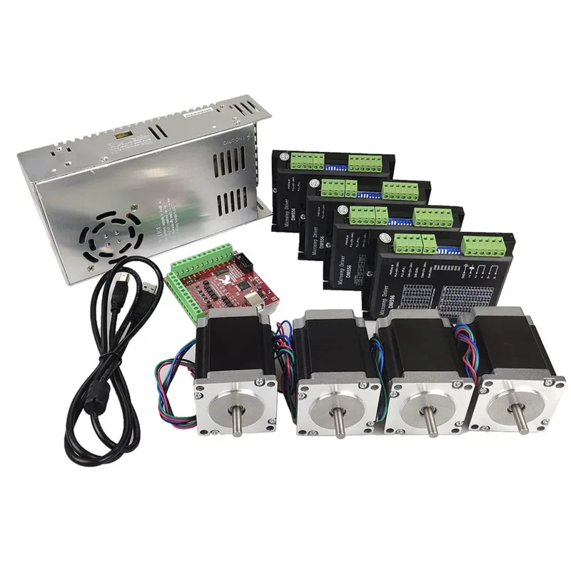 彫刻機,モーションコントローラー,usb cncキット,mach3,4軸,100k,dm556ドライバー,nema23ステッピングモーター