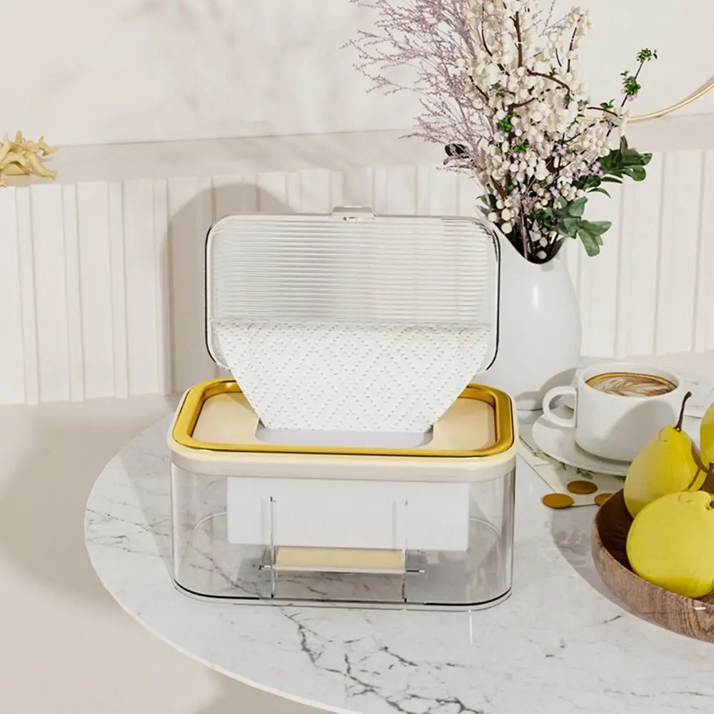 

Plastic Wet Wipes Box with Spring Plate Large Capacity Wall Mounted Mask Storage Box Dustproof Wet Wipes Dispenser Desktop