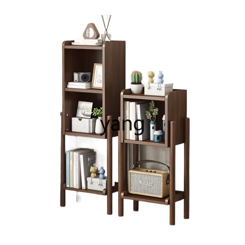 

L'm'm Solid Wood Floor Bookshelf Nordic Style Storage Rack Sofa Side Table Living Room TV Cabinet