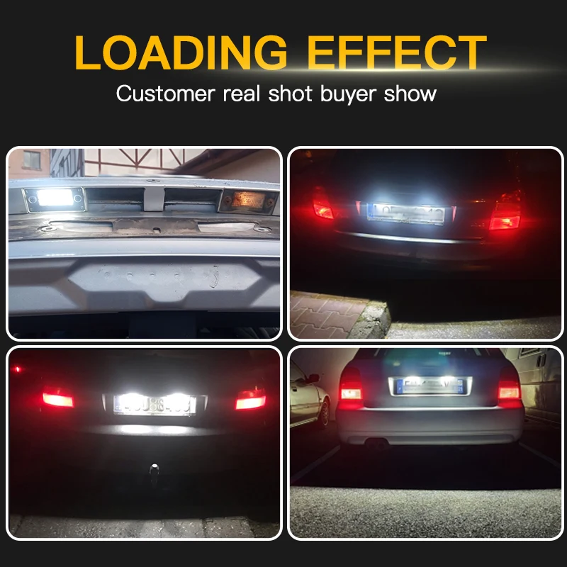 2 قطعة لأودي A3 8L S3 2000-2003 A4 B5 S4 RS4 أفانت/كومبي/سيدان 1999-2001 CANbus خطأ مجاني LED الخلفية رقم لوحة ضوء مصباح