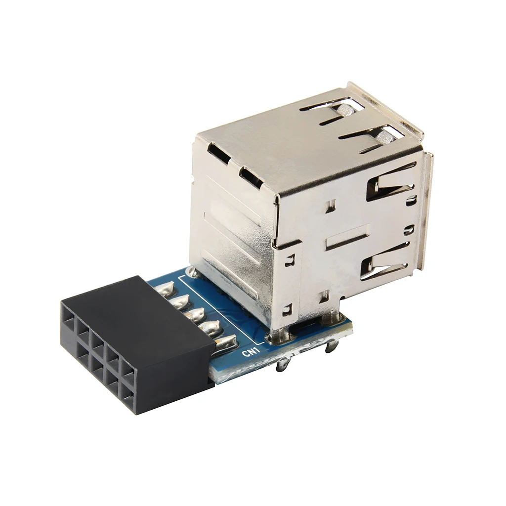 Adaptador USB interno para PC, convertidor de 2 puertos 2,0, 9 pines hembra A 2 puertos hembra, placa base PCB, extensor de tarjeta, nuevo