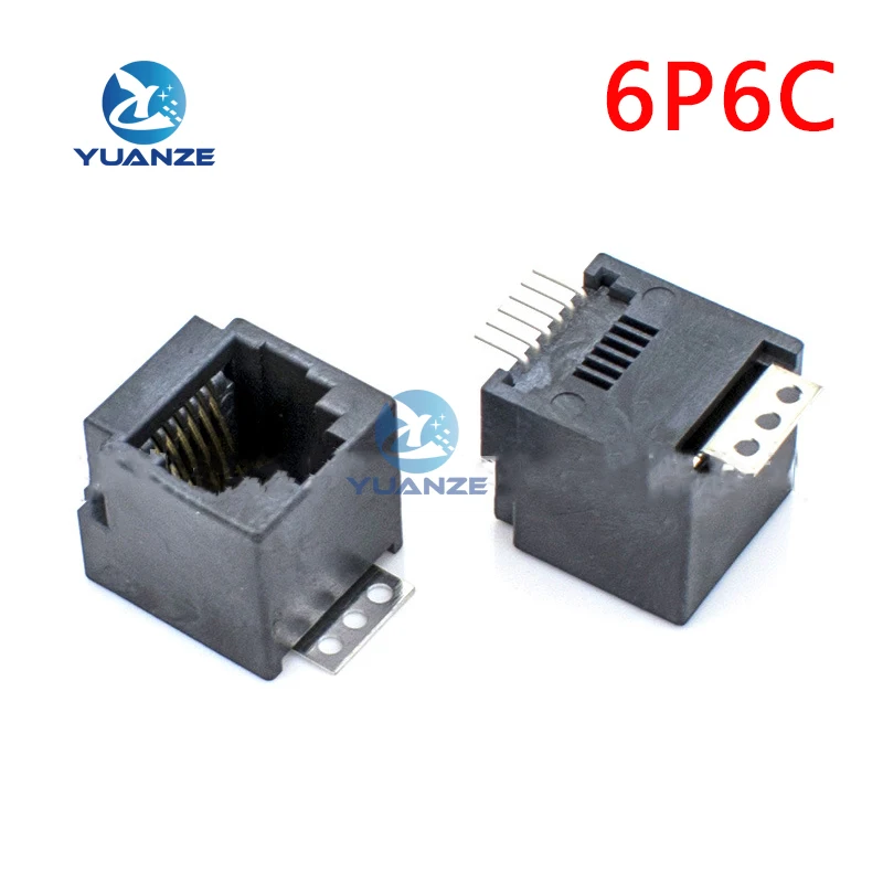 1Pcs RJ12 6P6C RJ11 6PIN PCB Mount Telephone Modular Connector Socket Interface Crystal Female Socket Telephone For Plug Jack