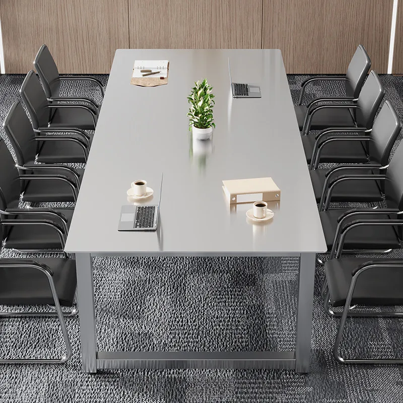 Extra thick stainless steel conference long table simple modern conference room reception negotiation learning training desk
