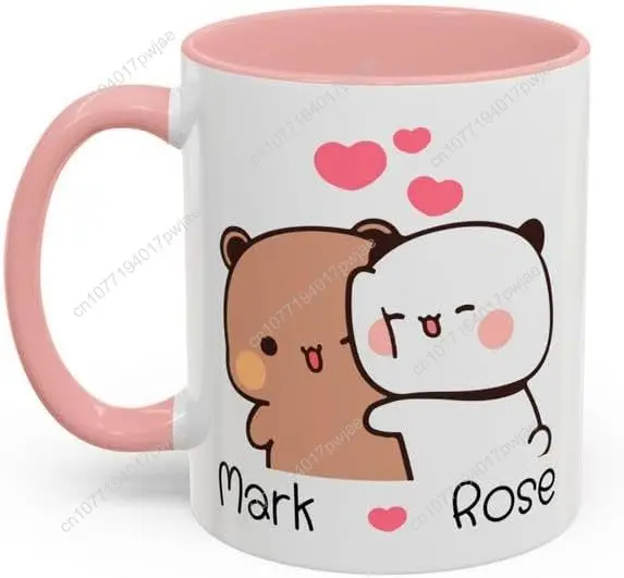 

Bu Du Coffee Mug Cute Bear Cup for Couples Lover Him Her Personalized Bubu Dudu Coffee Cup Panda Love Couple Bears Novelty Whi