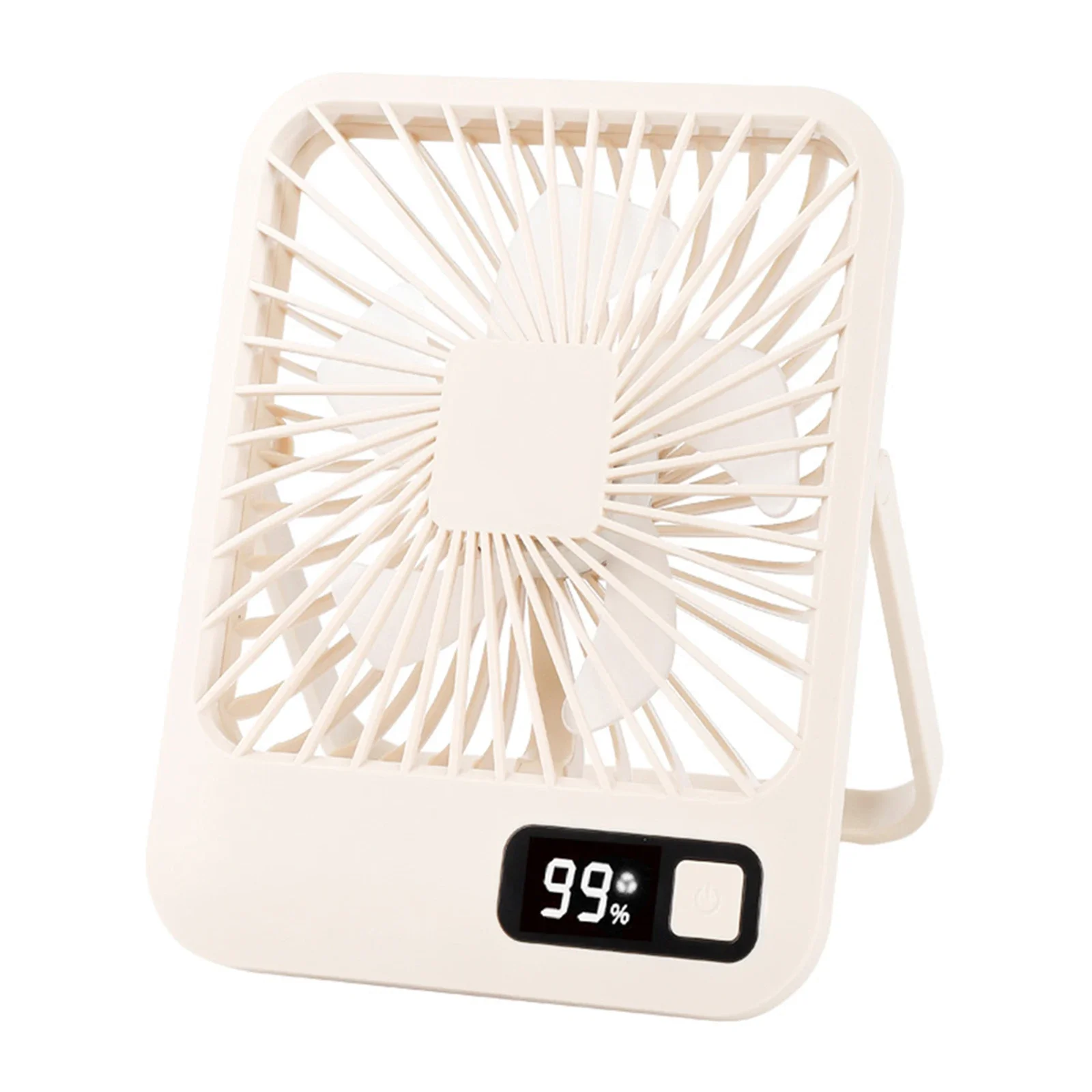 1set Small Desk Fan Foldable Desktop Fan Intelligent Digital Display Infinitely Variable Speed 15*5*5CM Home Improvement