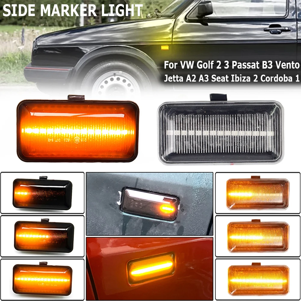 2x LED Side Marker Turn Light Signal Lamp For VW Volkswagen Golf 3 MK3 1H1 1H5 1E7 Passat 35i Vento 1H2 1991 1992 1993 1994 1995 view 6