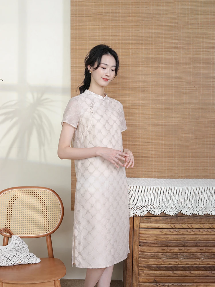 

Новое женское винтажное платье в китайском стиле: свободный длинный халат с вышивкой цветочным узором, из хлопка и льна, для лета