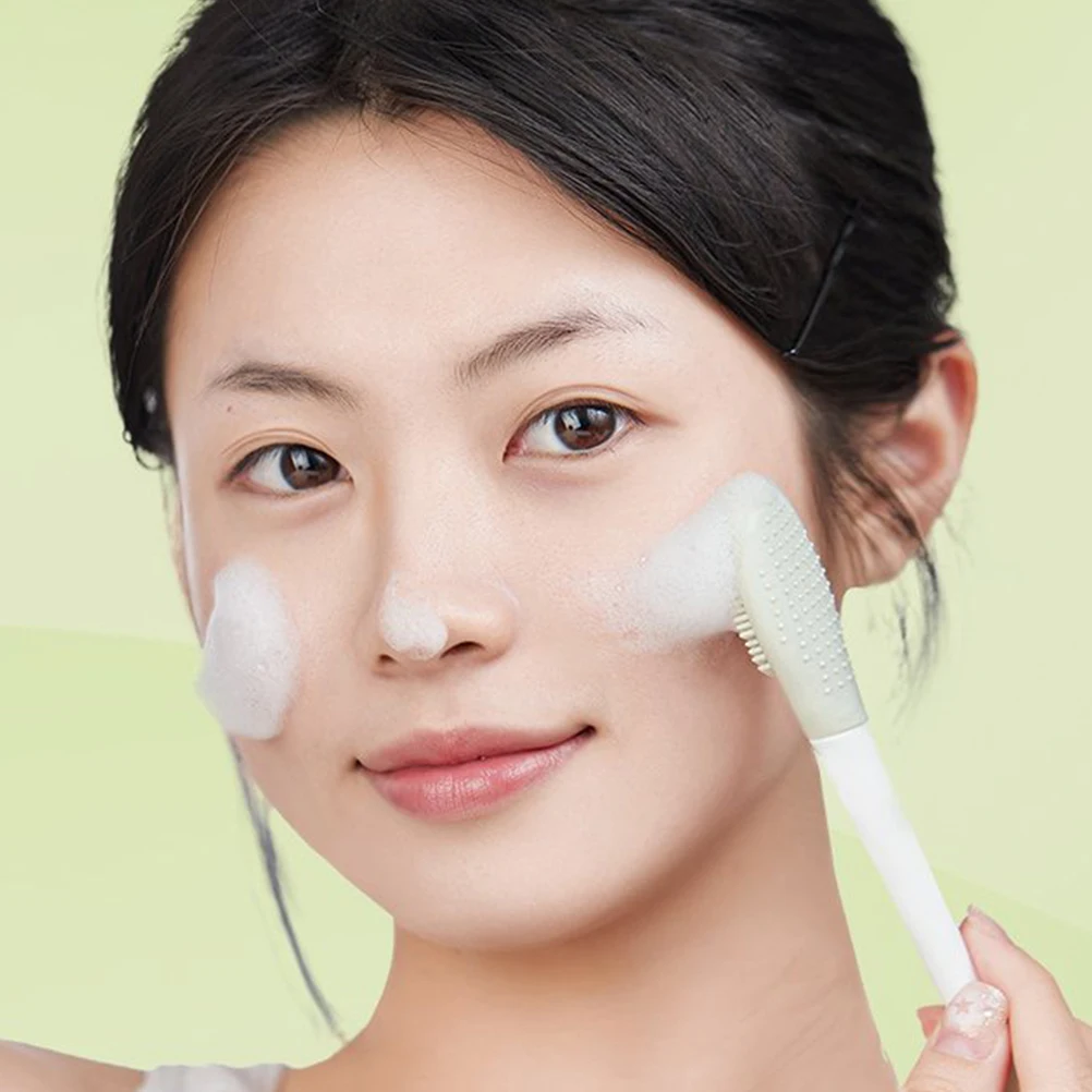 

3Pcs Dual End Face Mask Brush Silicone Facial Scrubber Professional Mask Applicator Soft Comfortable Design Face Scrubber