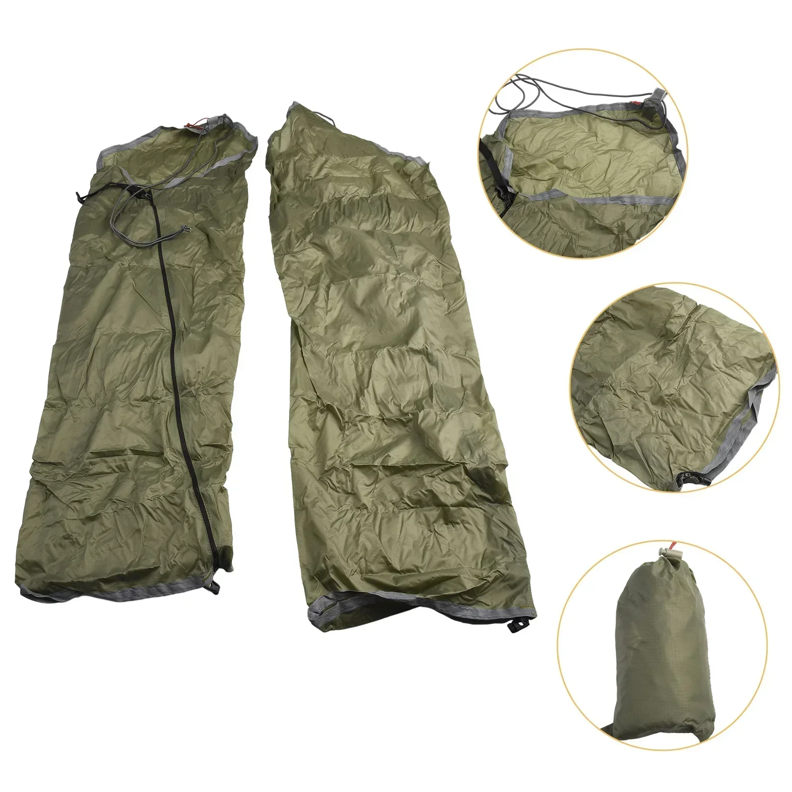 New Practical Pants Leg Sleeves 1 Pair 20D Silicone+Nylon Fingerboard Hiking Rain Trouser Ultralight W/ Storage Bag