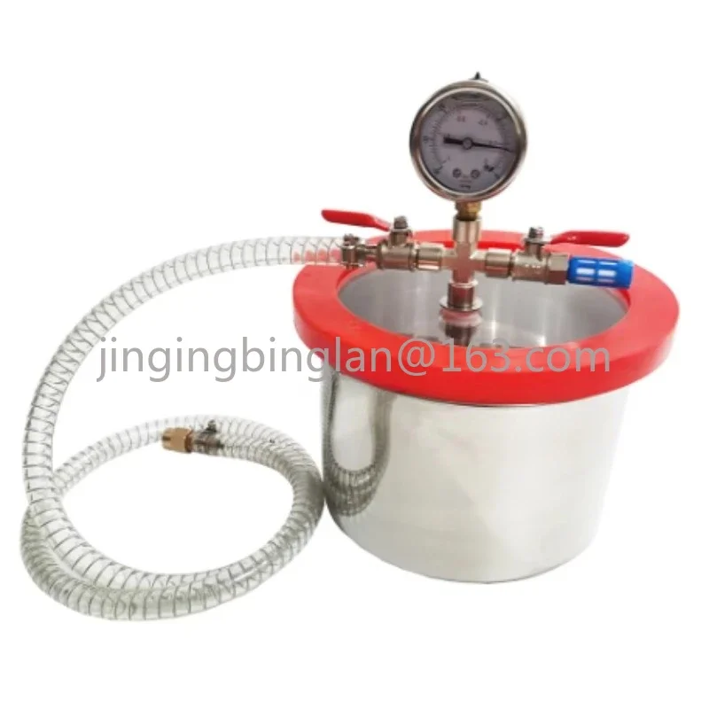 3L Stainless Steel Vacuum Degassing Chamber 20CM Diameter Epoxy Resin Vacuum Defoaming Barrel With 12MM Thickness Acrylic Lid