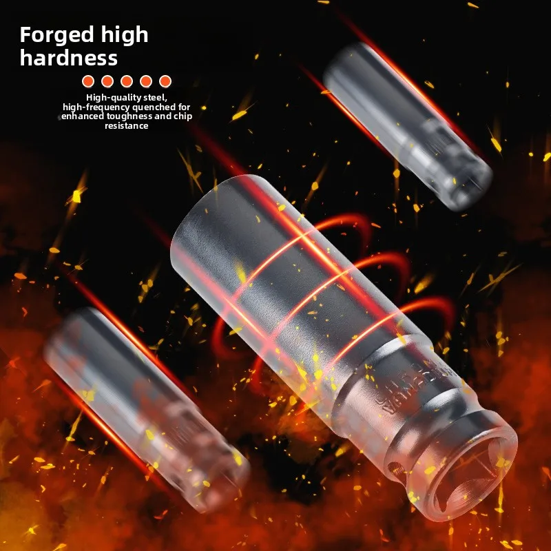 1Pcs 1/2-inch Electric Wrench Sockets 8-34mm Thickened Socket Head Extended Hex Socket Automotive Maintenance Manual Repair Tool