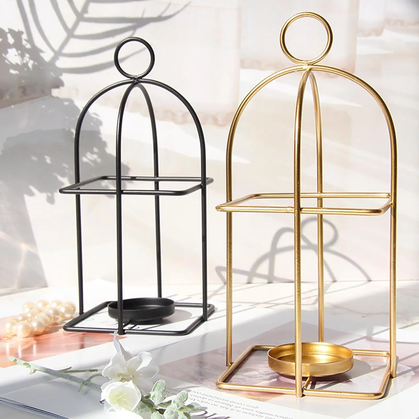 Metal Candle Holder Hanging Geometric Candle Holders for Table Wedding Party Valentine Patio Indoor E Outdoor Gifts