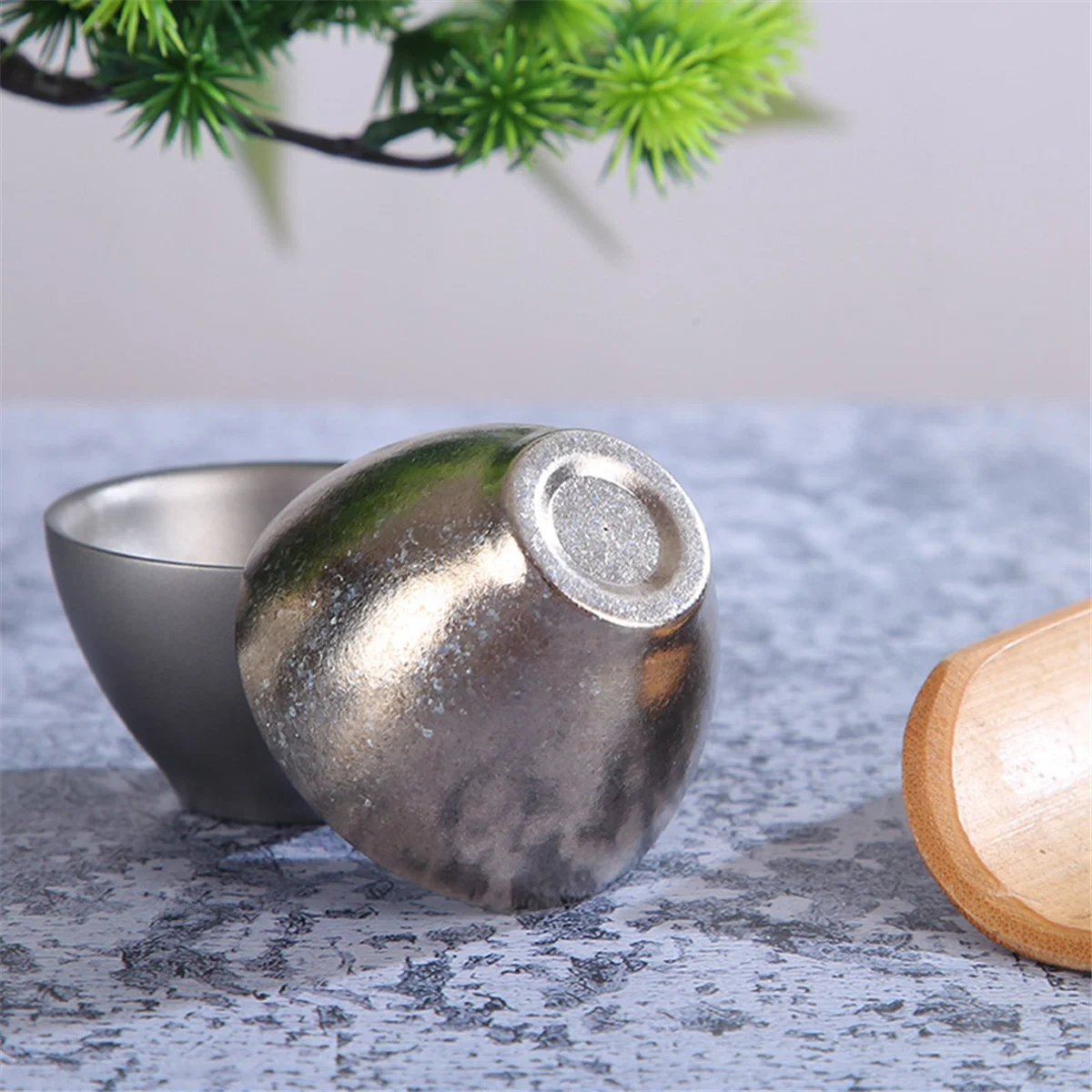 

ABNJ 4 шт., титановая чайная чашка для кемпинга, посуда для пикника на открытом воздухе, Ti, чайная чашка с двойными стенками, походная чайная чашка, дорожный аксессуар B