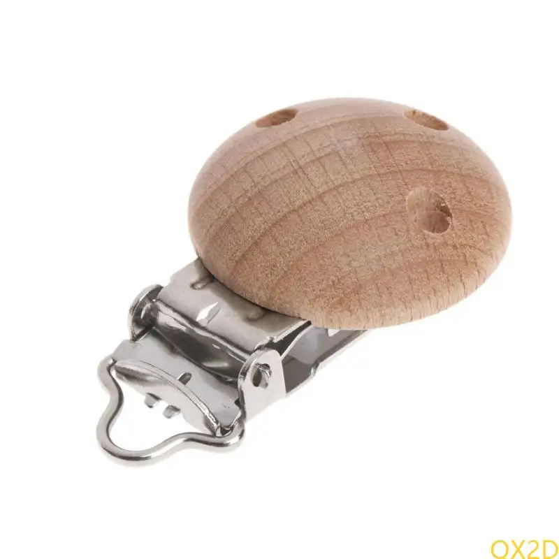 QX2D 20pcs ملحقات سلسلة الحلمة BPA BPA Beech Wooden Pacifier Clip Baby DIY