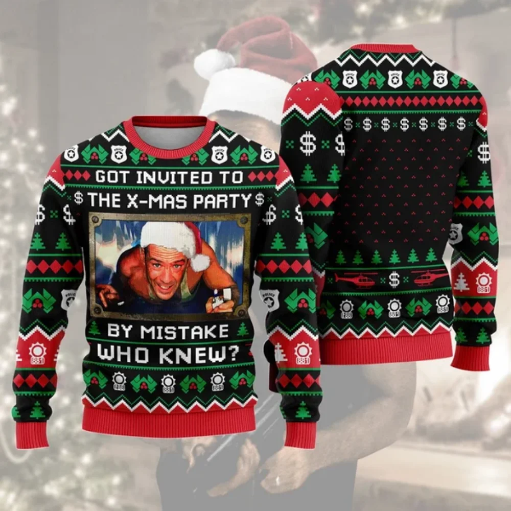 Nakatomi Square Ugly Christmas sweater It's not Christmas, characters 3d printed movie Boys Girls Ugly Christmas Sweater, plus s