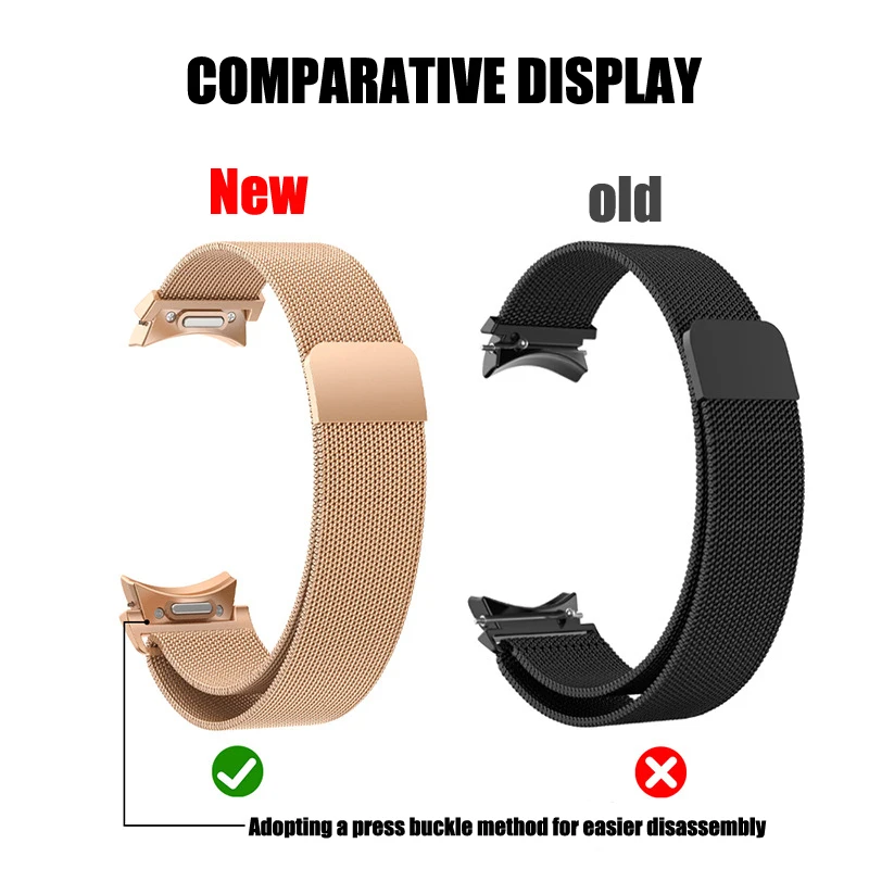 Milanese Loop Strap for Samsung Galaxy Watch 6 5 4 44mm Bracelet One Click Attachment for Galaxy Watch 6 Classic 47mm 43mm Band