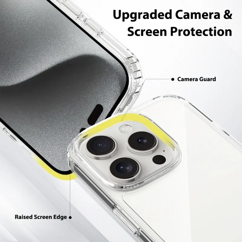 Ultra Thin Transparent Hard Acrylic Phone Case For iPhone 16 15 14 Plus 13 12 11 Pro Max Phone Back Case Clear Shockproof Cover