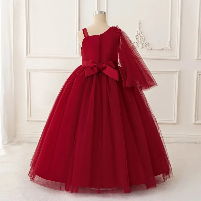 

COSda@White Dress Long Sleeves Sequin Princess Pageant Birthday Party Dresses for First Communion Gown Flower Girl Dresses for W