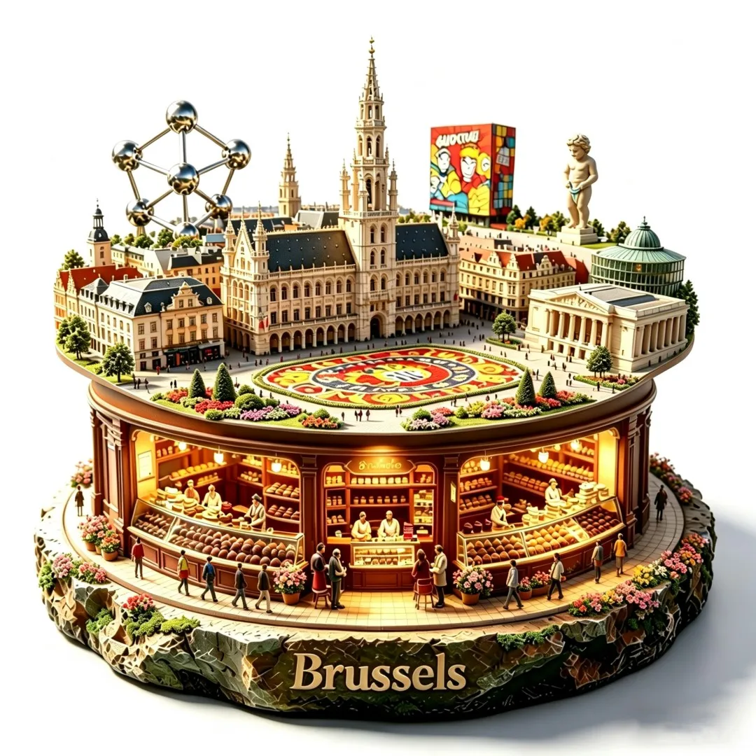 Belgium Metal Fridge Magnets Brussels Souvenirs Grand-Place Flower Carpet Atomium Choco-Story Fridge Stickers Wedding Gifts