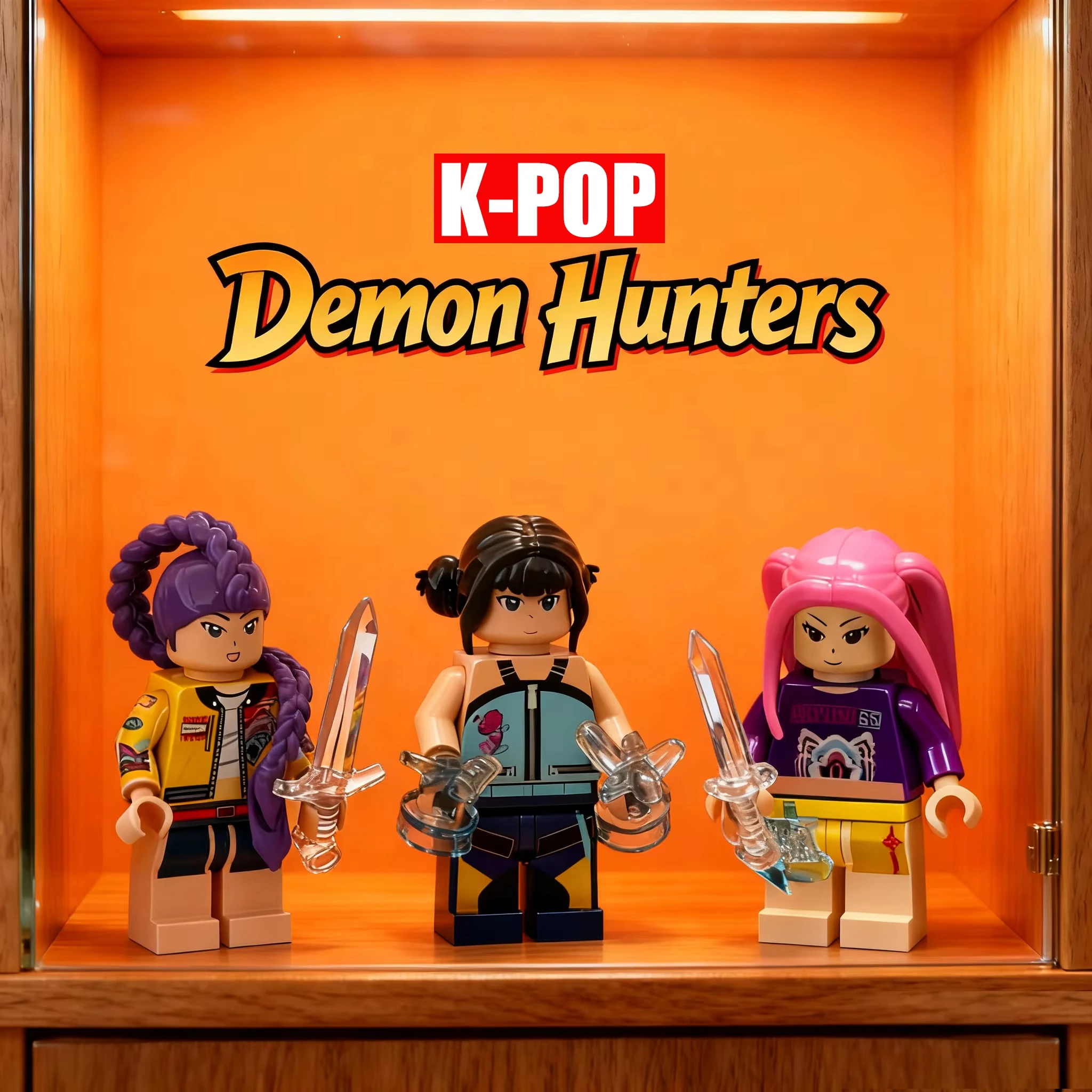 

MOC KPop Demon Hunters Series Building Blocks, Mila Zoe Lumi Figures Model Kit, Desk Decoration Gift for Fans Collectors