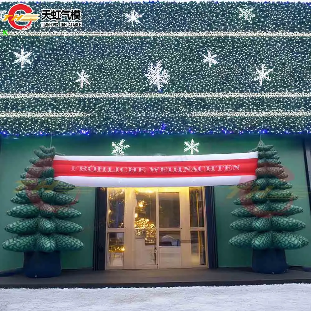 Fast Shipping Ground Opening Inflatable Archway Christmas Inflatable Arch Entrance with Blower for Sale