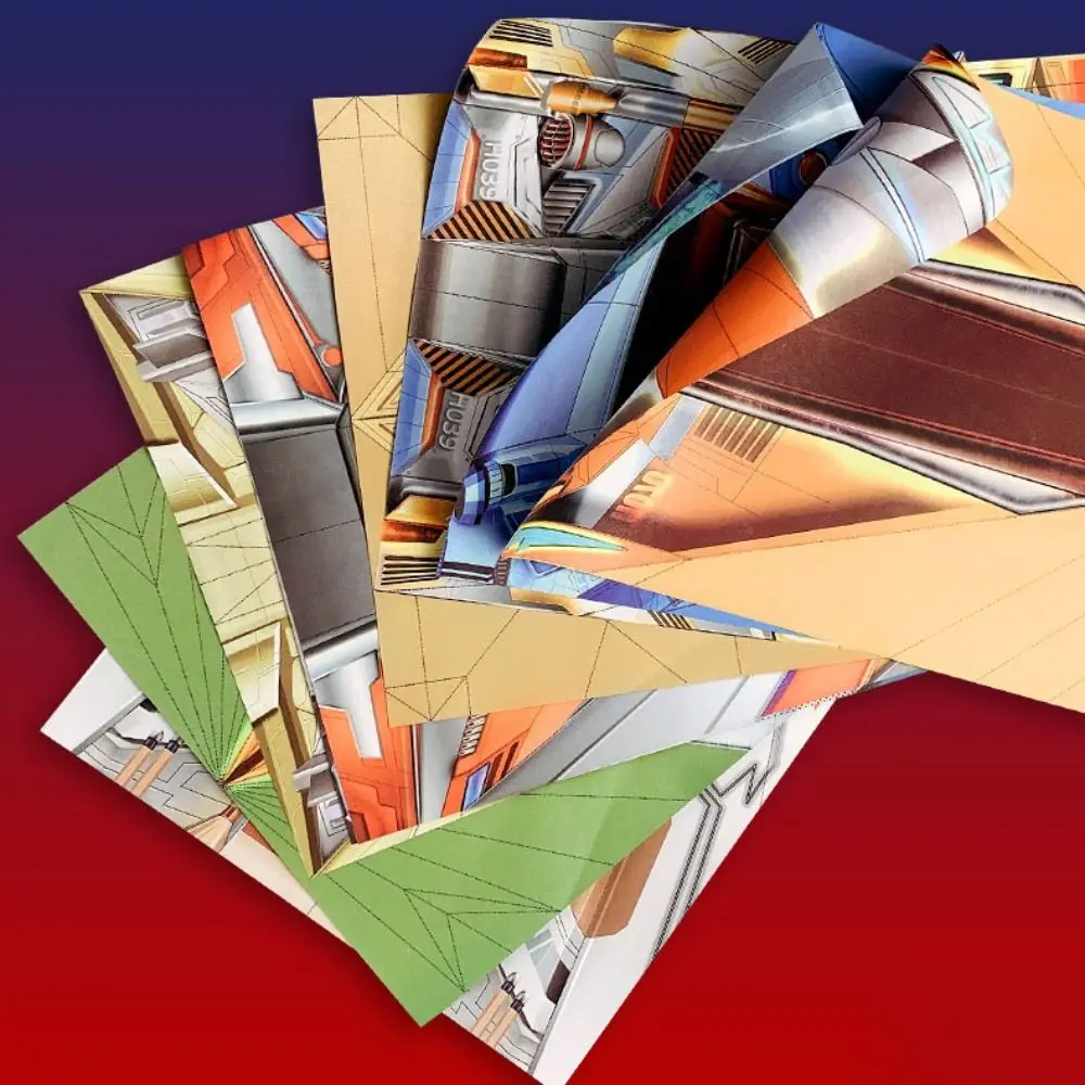 

Paper Handmade Colored Paper Set Art Learning Montessori Airplane Origami Set 3D Cartoon Versatile Paper Aircraft Toy