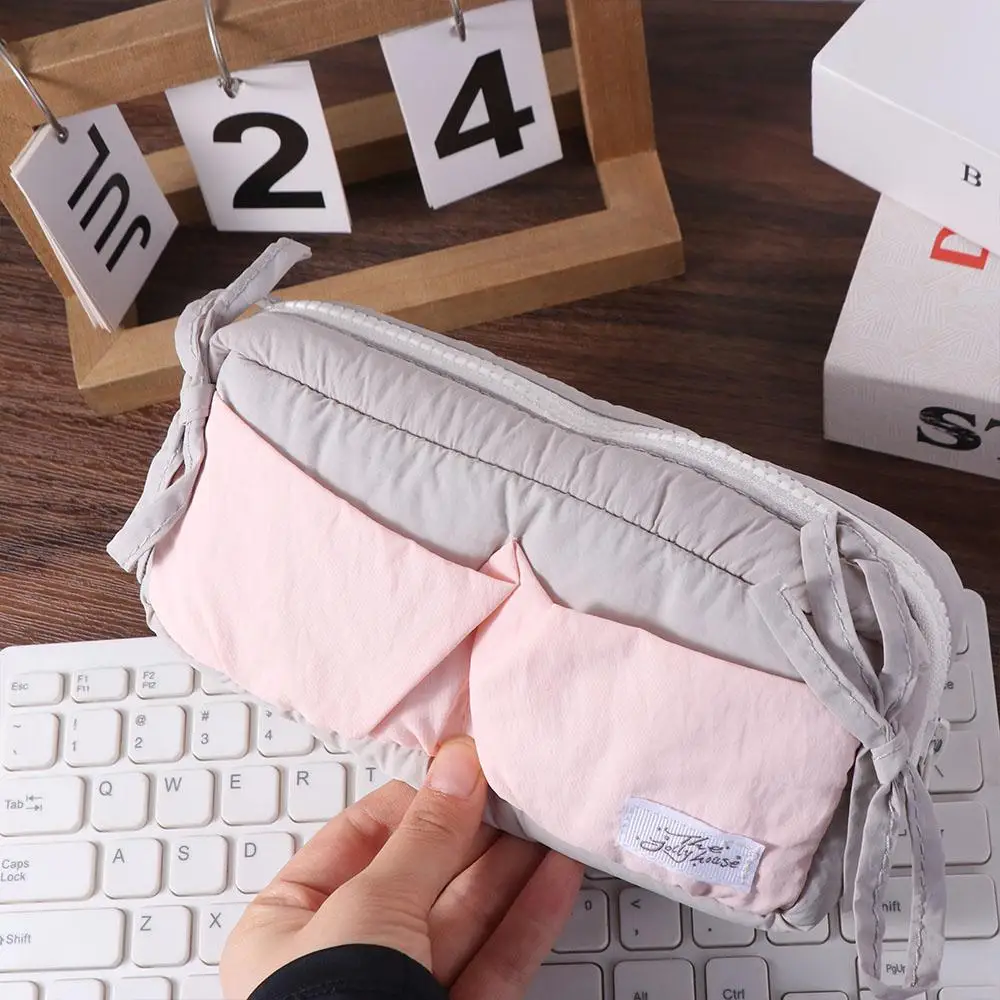 

Bowknot Y2K Bow Stationery Bag Desktop Storage Large Capacity Korean Pencil Case Aesthetic Cosmetics Card Pen Ins Pencil Pouch