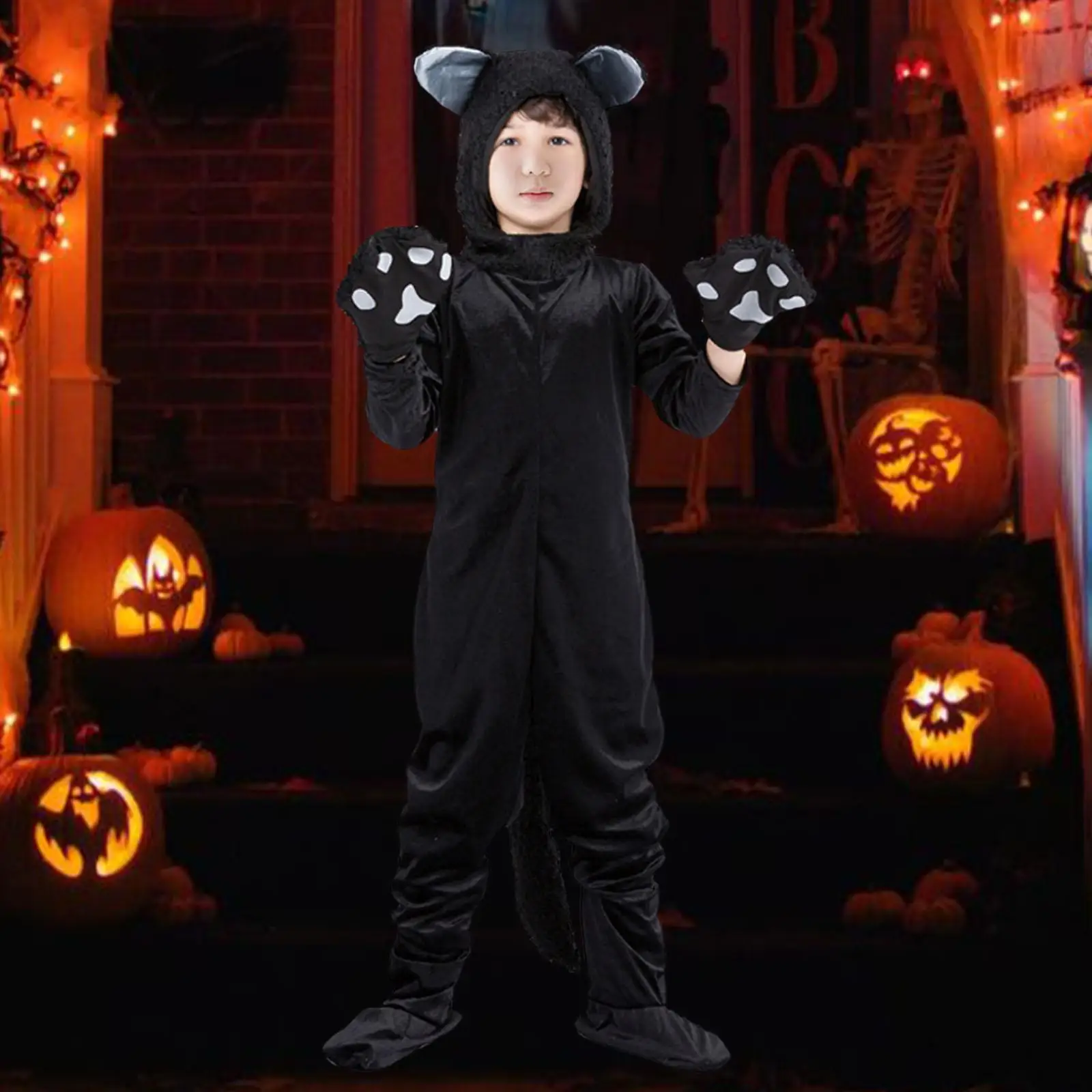 어린이 할로윈 의상 코스프레 소년 소녀 사진 소품 재사용 가능한 장식 새끼 고양이