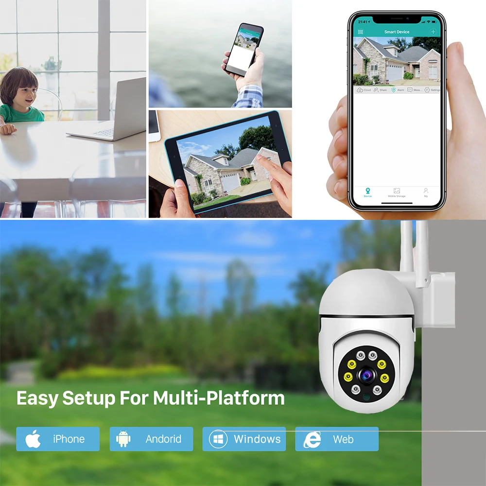 Outdoor 5MP Wifi Surveillance Camera CCTV Waterproof External Security Protection Human Detection Tracking Surveillance Cameras