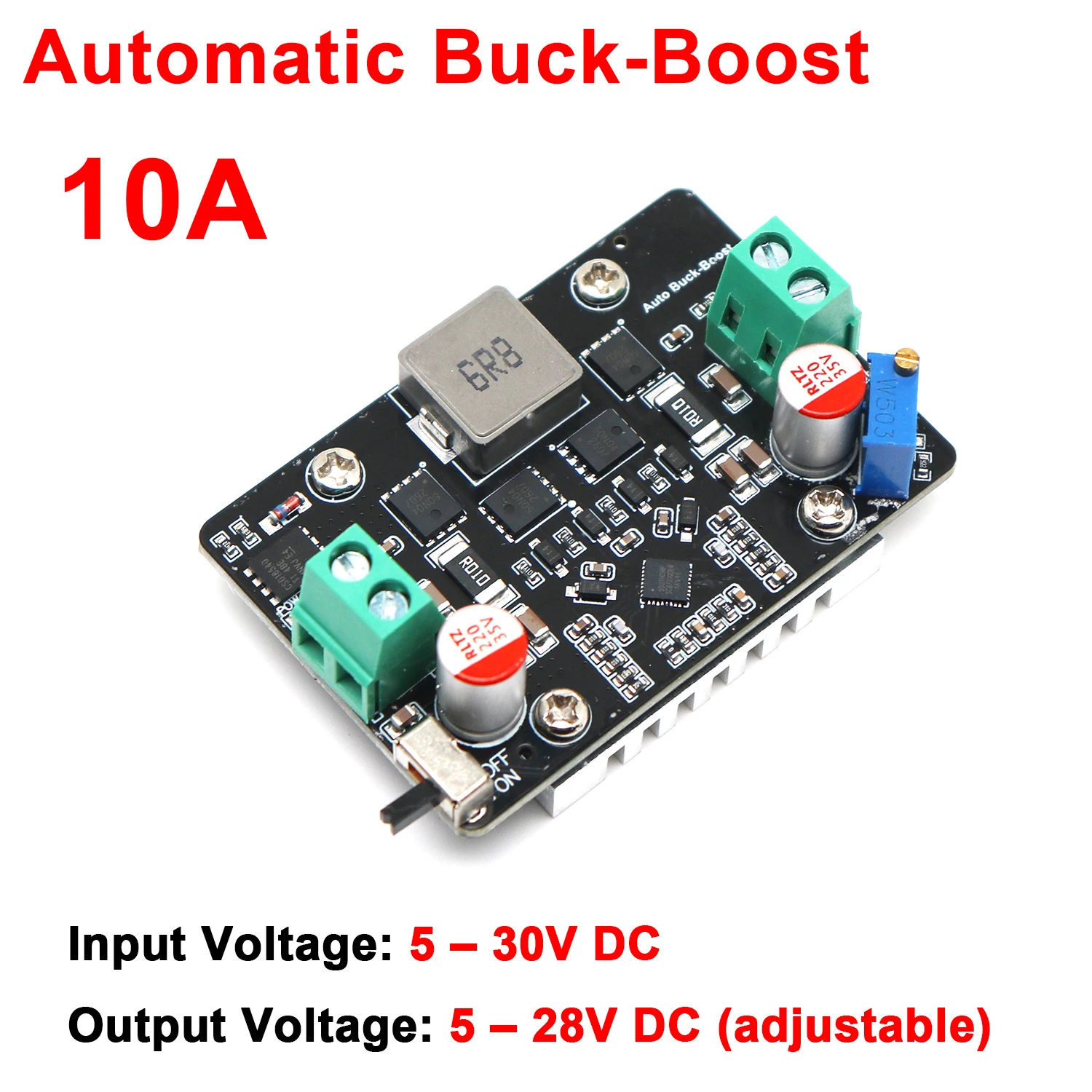 SC8701 10A Automatic Buck-Boost DC-DC Converter 5V 6V 9V 12V 15V 18V 24V FOR Car/Boat/RV/ Solar Power Battery Voltage Stabilizer