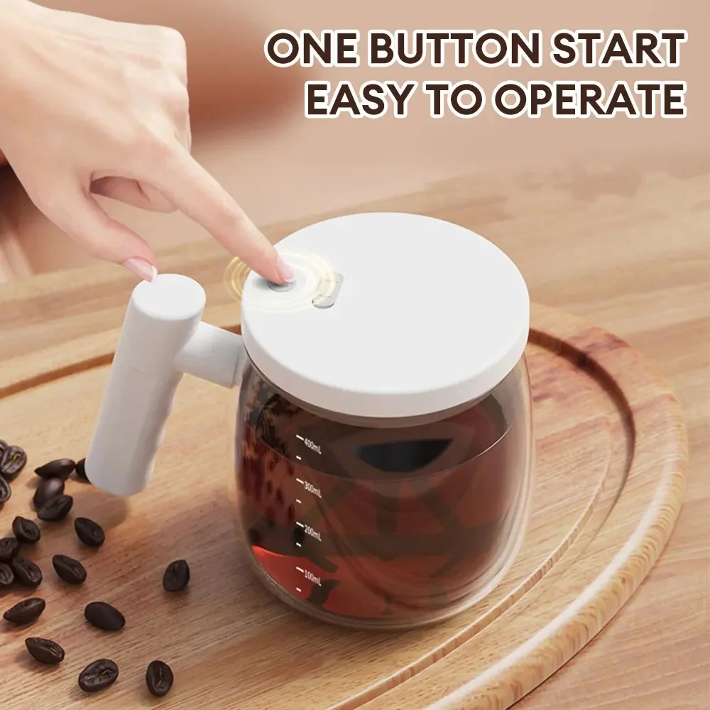 Electric Mixing Cups for Drinks Self Stirring Coffee Cup Portable Glass Mug Automatic Mix Cup for Juice Milk Milk Tea Soy Milk