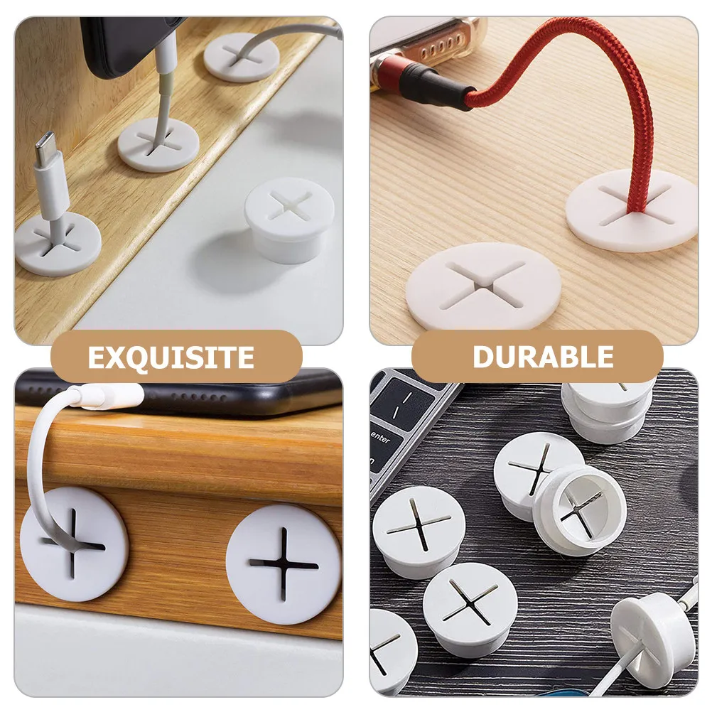 12Pcs Desk Cable Grommet Rubber Hole Cover Wire Organizer for Table Workstation Entertainment Unit Cable Management Tidy