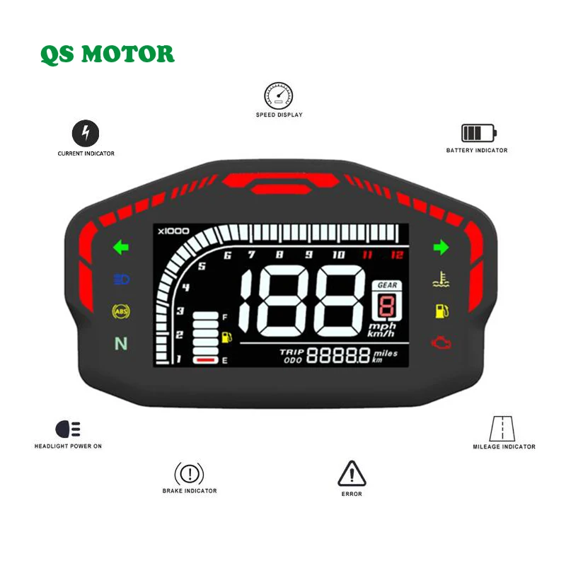 New Adjustable DKD ONE-LIN Communication Electric Scooter LCD Speedometer Display For Fardriver / Votol Controller