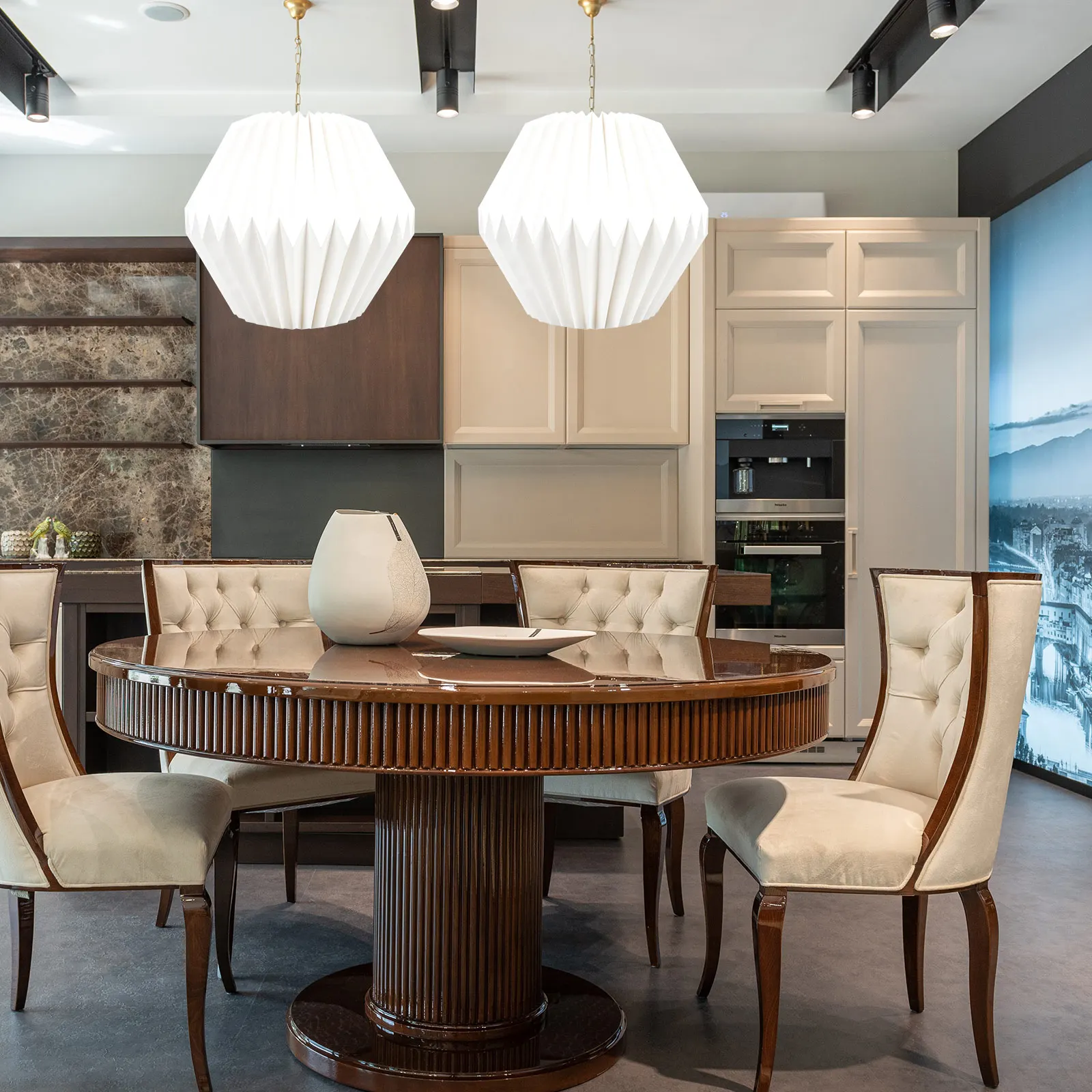 

Foldable Paper Lampshade Pleated Hanging Light Cover Simple Style Decorative Lantern Shade for Home Bar Cafe Restaurant